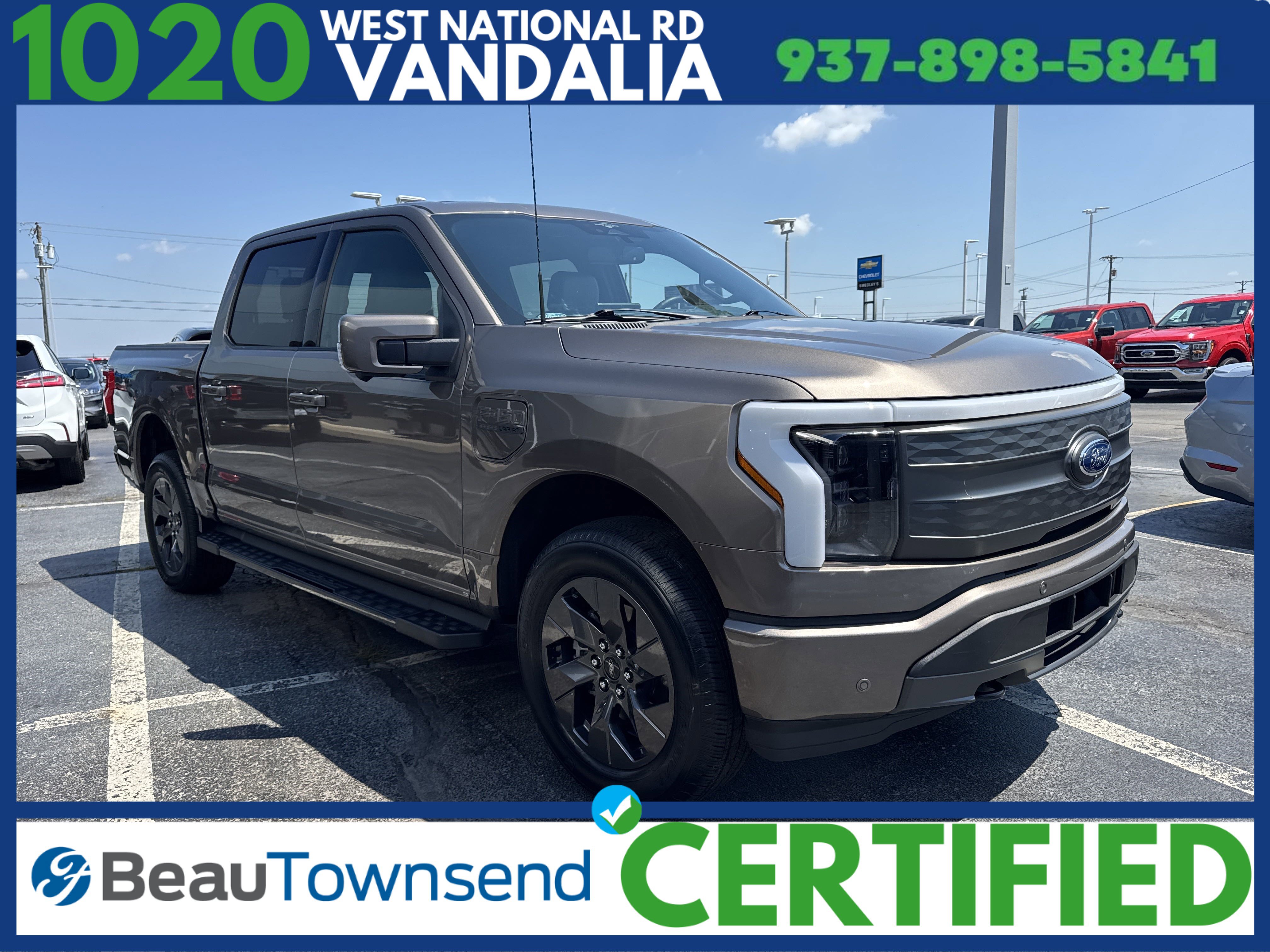 Certified 2023 Ford F-150 Lightning Lariat with VIN 1FTVW1EL4PWG01738 for sale in Vandalia, OH