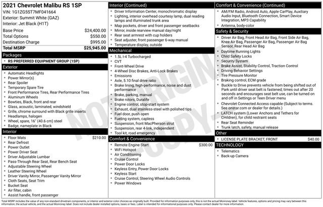 2021 Chevrolet Malibu RS's photo