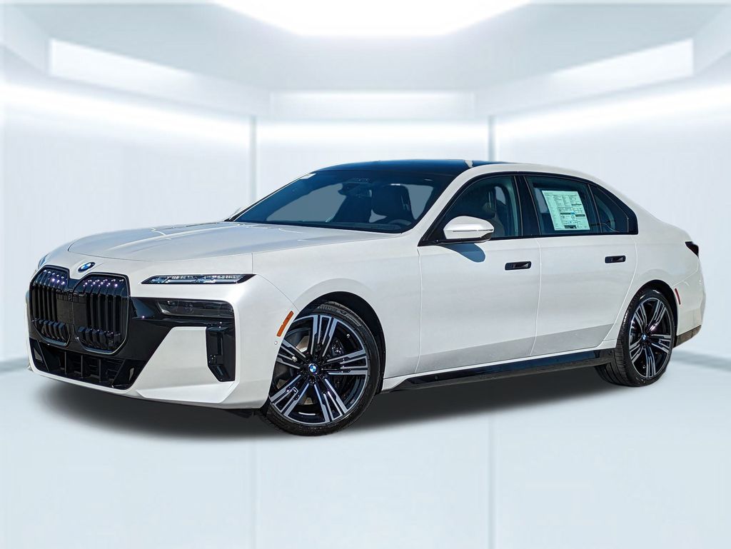 New 2025 Mineral White Metallic BMW 740i image 1