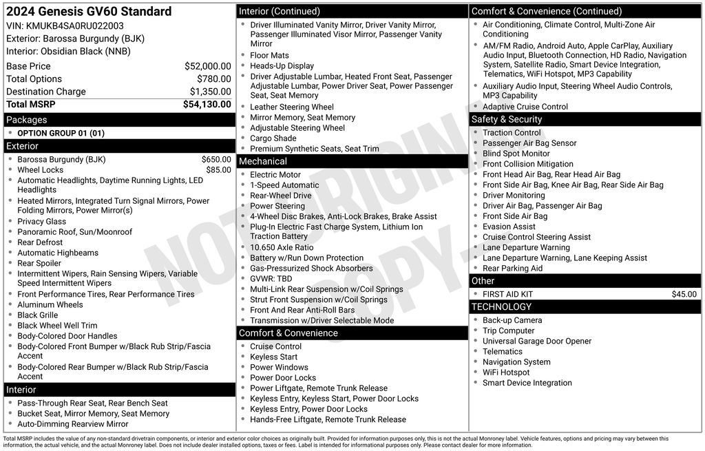 Used 2024 GENESIS GV60 Standard with VIN KMUKB4SA0RU022003 for sale in Highland Park, IL