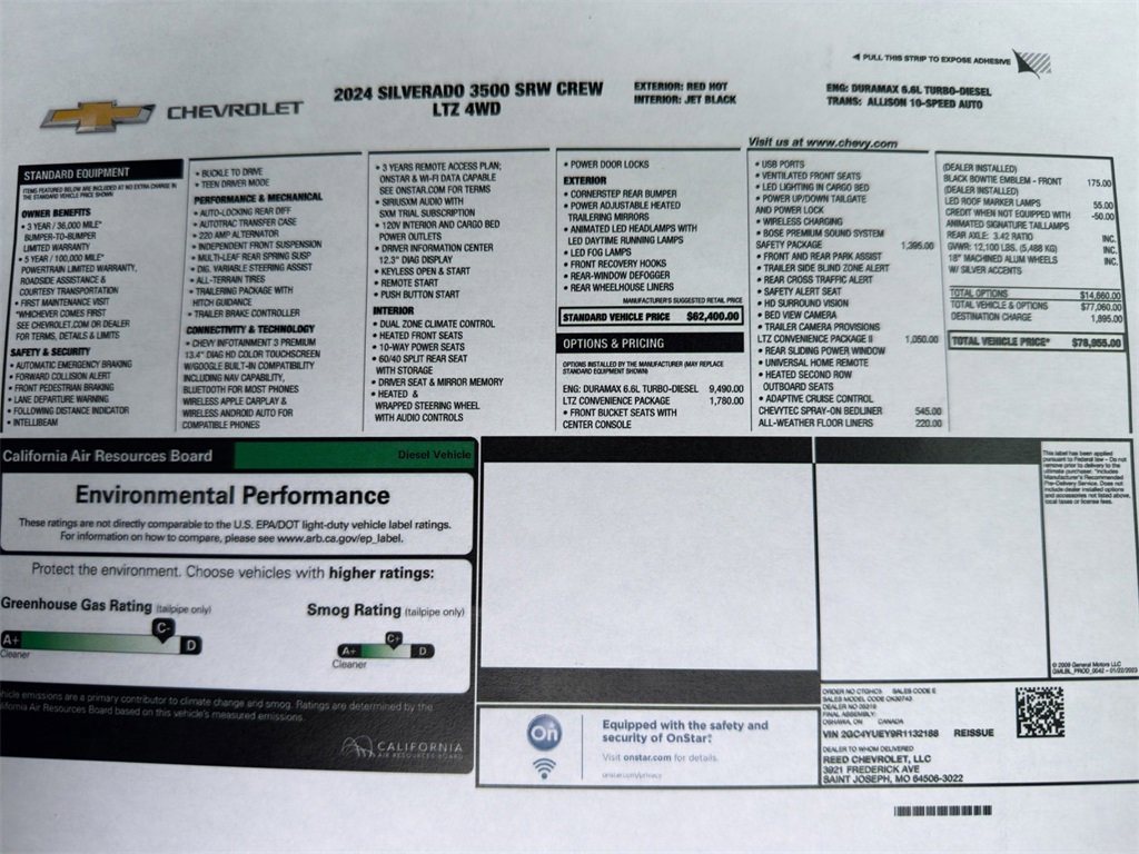 Used 2024 Chevrolet Silverado 3500HD LTZ with VIN 2GC4YUEY9R1132188 for sale in Kansas City