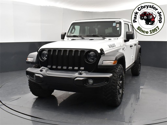 Used 2023 Jeep Wrangler 4-Door Willys with VIN 1C4HJXDN6PW558747 for sale in Burnsville, Minnesota