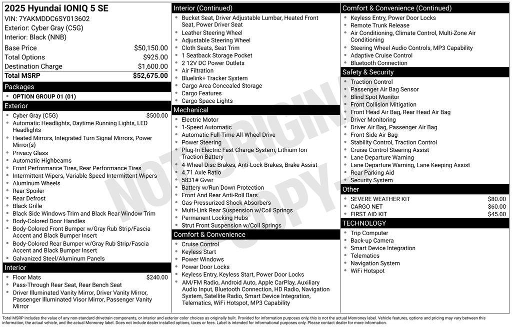 Certified 2025 Hyundai IONIQ 5 SE with VIN 7YAKMDDC6SY013602 for sale in Highland Park, IL