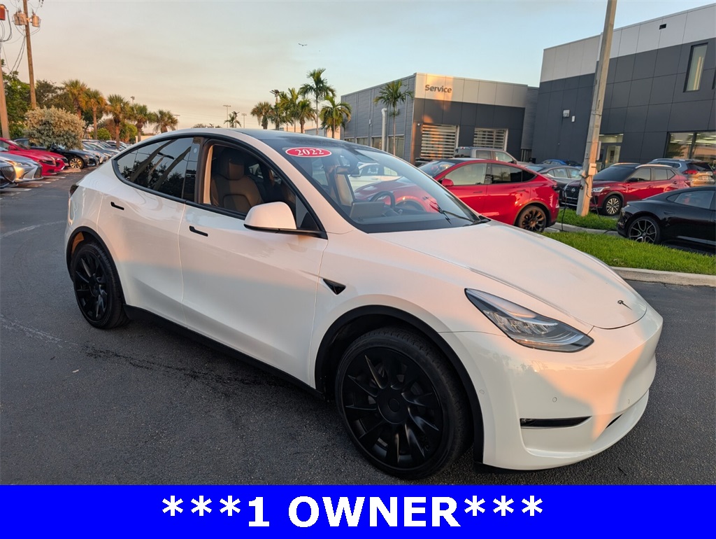 Used 2022 Tesla Model Y Long Range with VIN 7SAYGDEE1NA020762 for sale in Delray Beach, FL