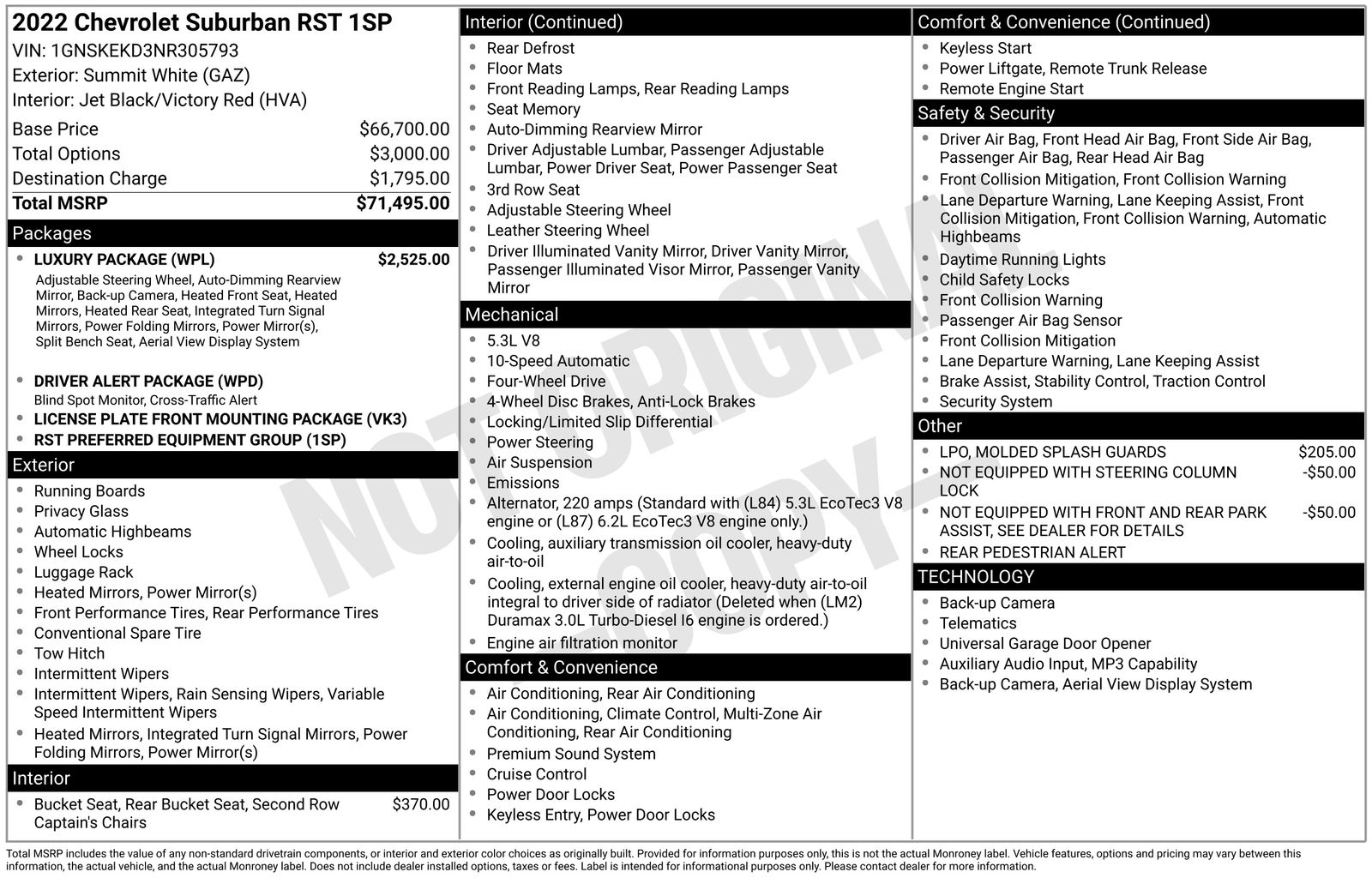 Used 2022 Chevrolet Suburban RST with VIN 1GNSKEKD3NR305793 for sale in Brainerd, Minnesota