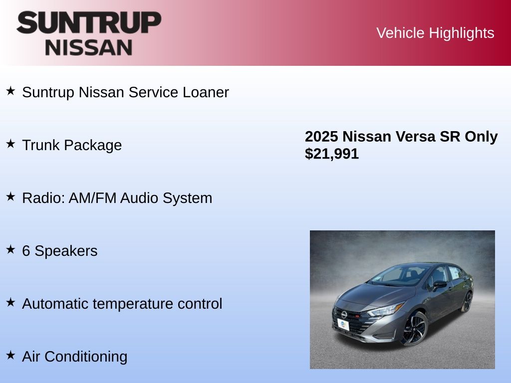 Image of Pre-Owned 2025 Nissan Versa 1.6 SR