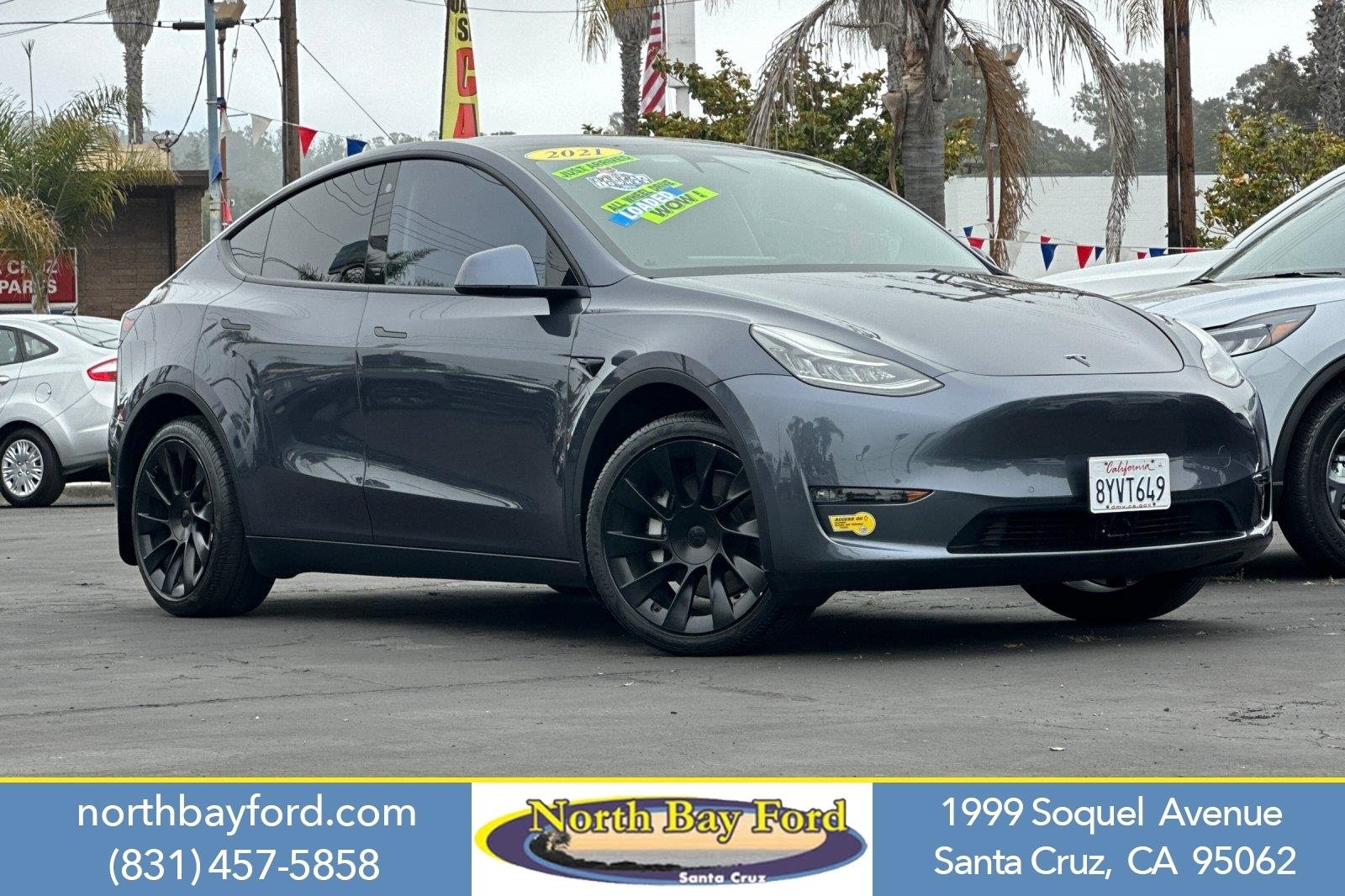 Used 2021 Tesla Model Y Long Range with VIN 5YJYGDEE7MF295888 for sale in Santa Cruz, CA