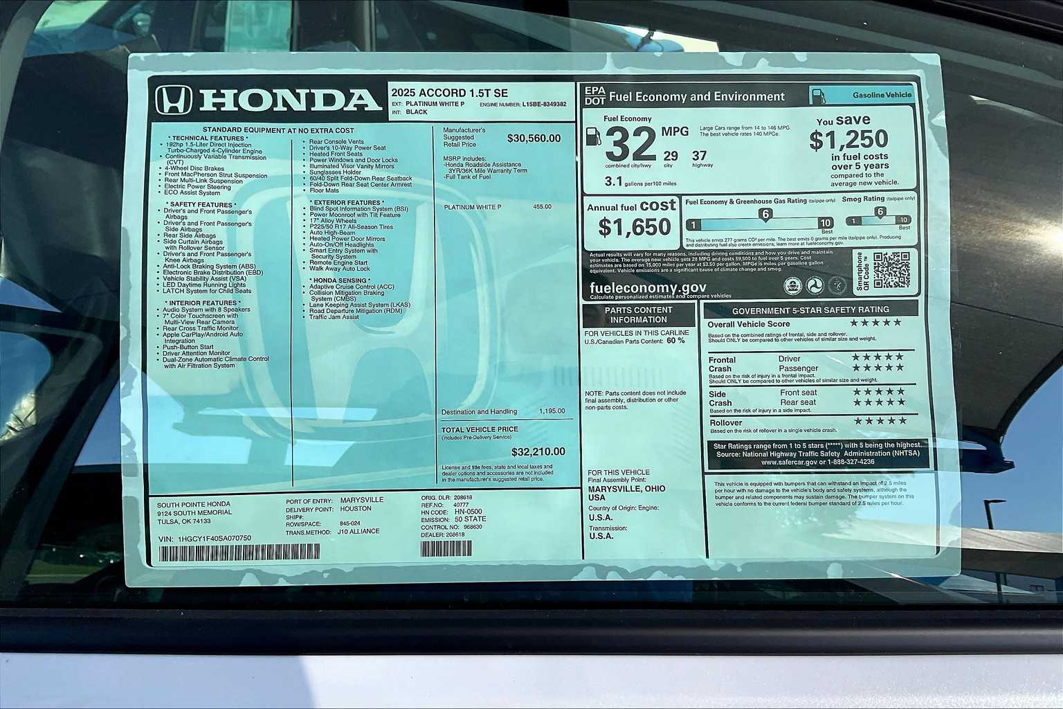 2025 Honda Accord SE photo 18