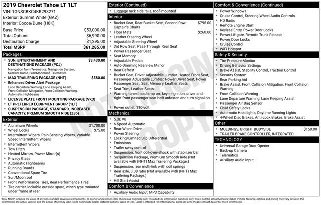 2019 Chevrolet Tahoe LT