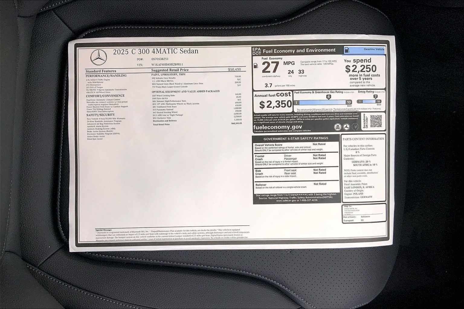 2025 Mercedes Benz C 300 4MATIC photo 24