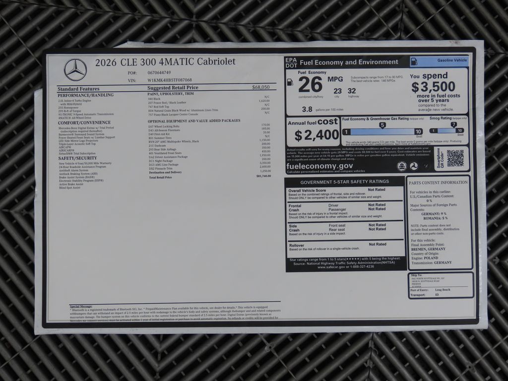 2026 Mercedes Benz CLE 300 4MATIC Cabriolet photo 9