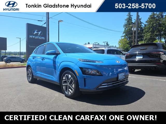 Certified 2022 Hyundai Kona EV SEL with VIN KM8K33AG9NU155493 for sale in Gladstone, OR