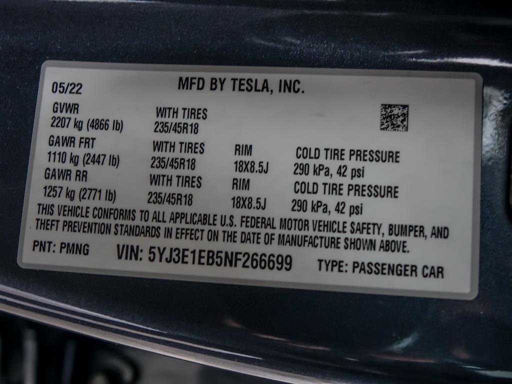 2022 TESLA MODEL 3 - Image 40