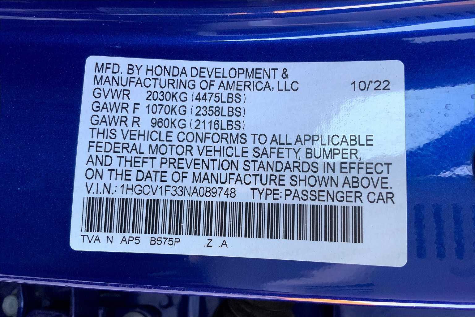 2022 Honda Accord Sport photo 34