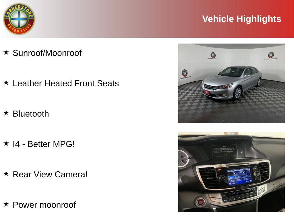 Used 2015 Honda Accord EX-L with VIN 1HGCR2F80FA101443 for sale in Elk River, Minnesota