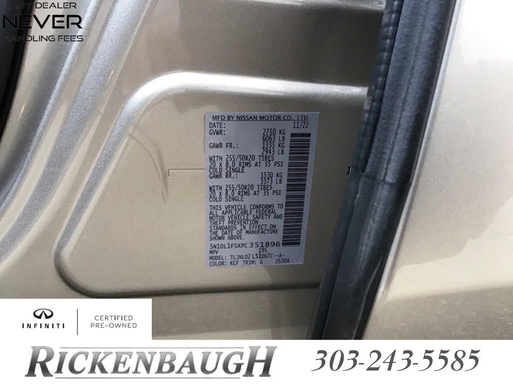 Certified PreOwned 2023 INFINITI QX60 LUXE 4D Sport Utility in Dacono P2475 Rickenbaugh INFINITI