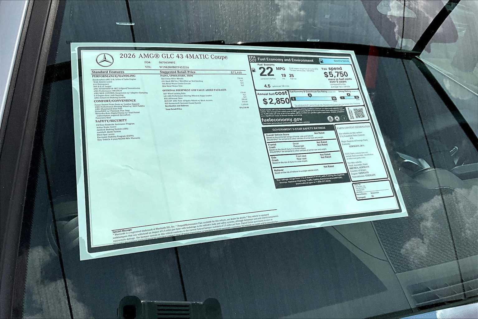 2026 Mercedes Benz GLC AMG 43 4MATIC Coupe photo 20