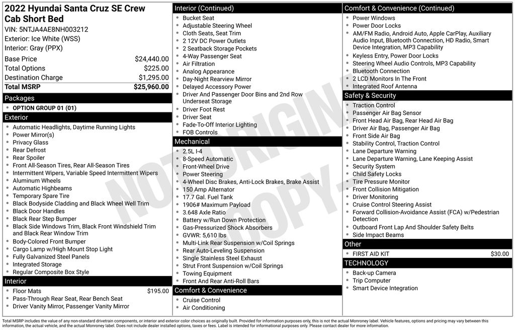 2022 Hyundai Santa Cruz SE