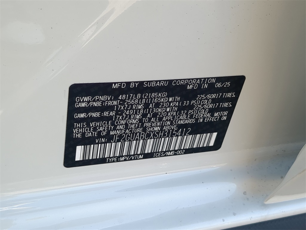 2025 Subaru Crosstrek Base photo 26
