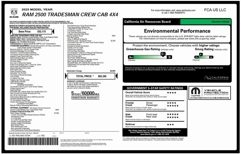 Used 2025 RAM Ram 2500 Pickup Tradesman with VIN 3C6TR5CJ4SG537254 for sale in Kansas City