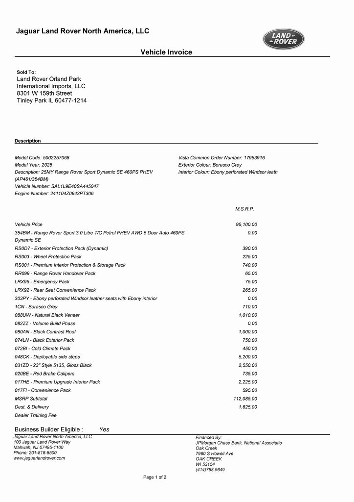 2025 LAND ROVER RANGE ROVER SPORT - Image 2
