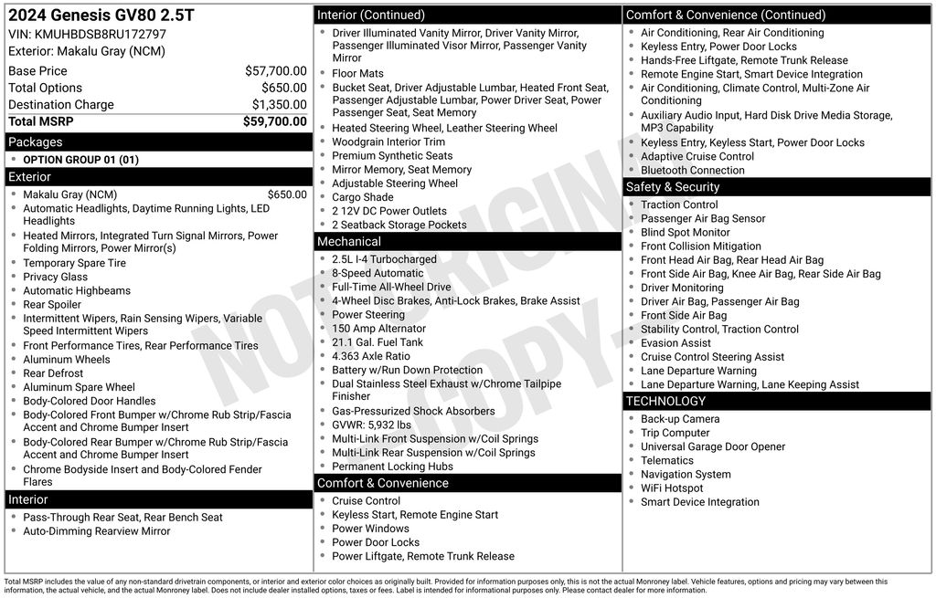 2024 GENESIS GV80 Standard's photo