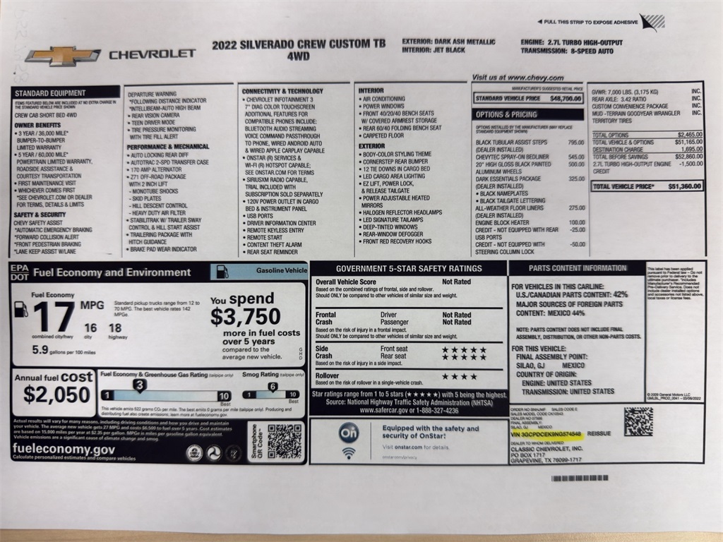 Used 2022 Chevrolet Silverado 1500 Custom with VIN 3GCPDCEK9NG574548 for sale in Kansas City