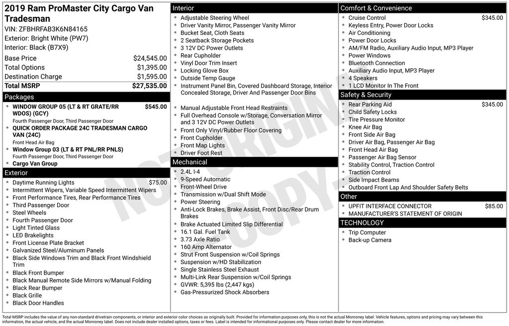 2019 RAM Promaster City Tradesman