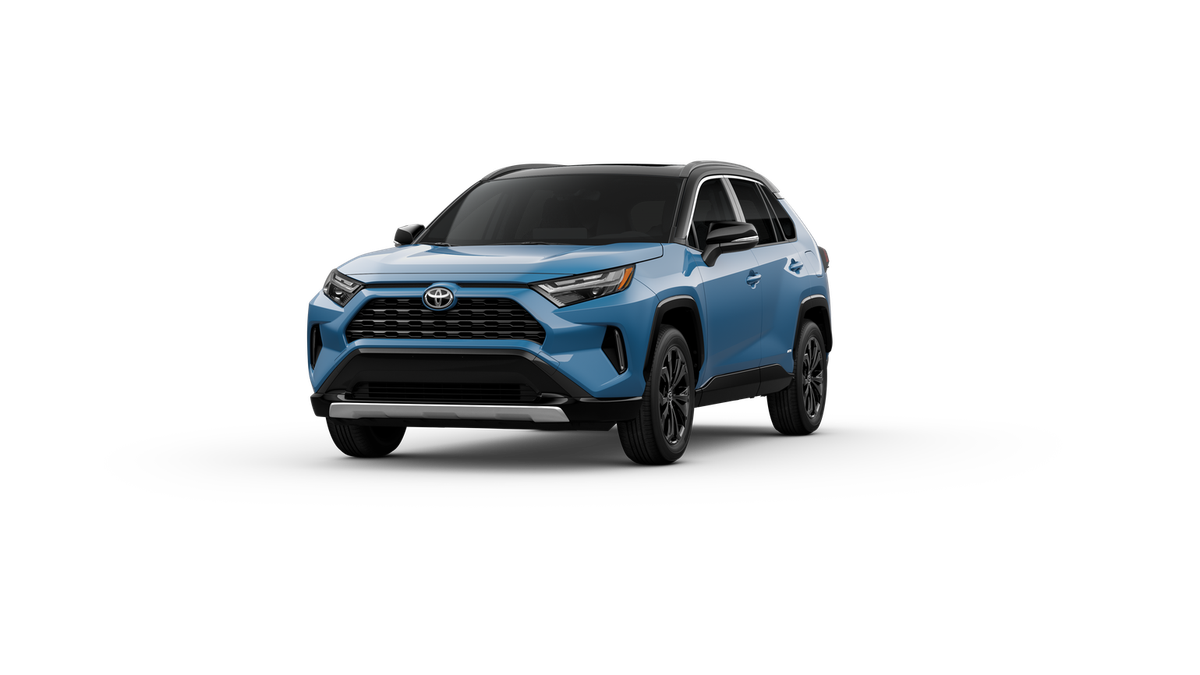 New 2025 Cavalry Blue/Midnight Black Metallic roof Toyota Hybrid XSE image 1