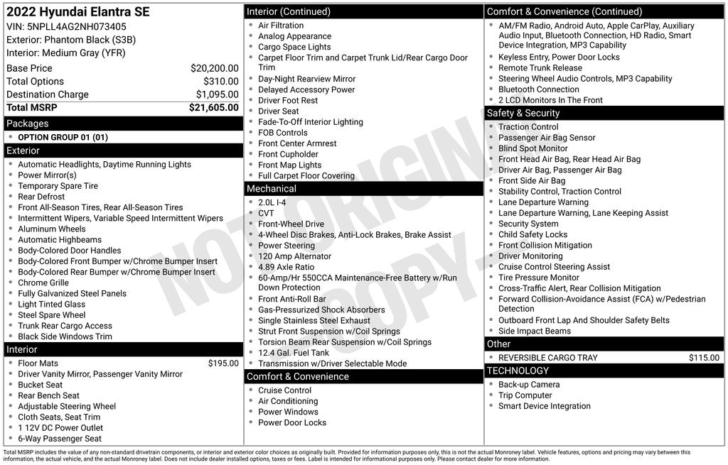 2022 Hyundai Elantra SE's photo