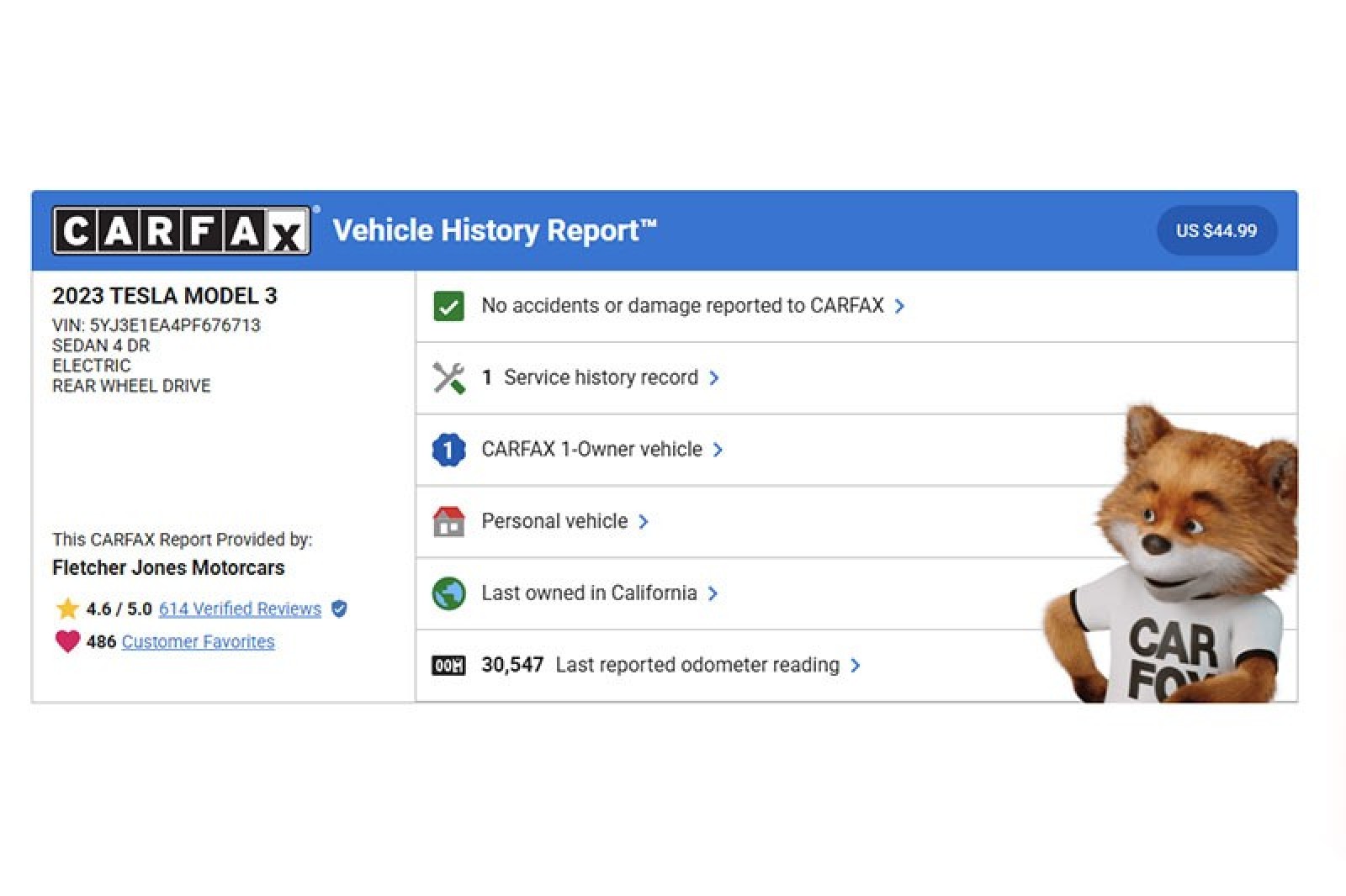 Used 2023 Tesla Model 3 Base with VIN 5YJ3E1EA4PF676713 for sale in Costa Mesa, CA