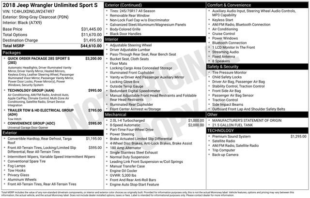 2018 Jeep All-New Wrangler Unlimited Sport S's photo