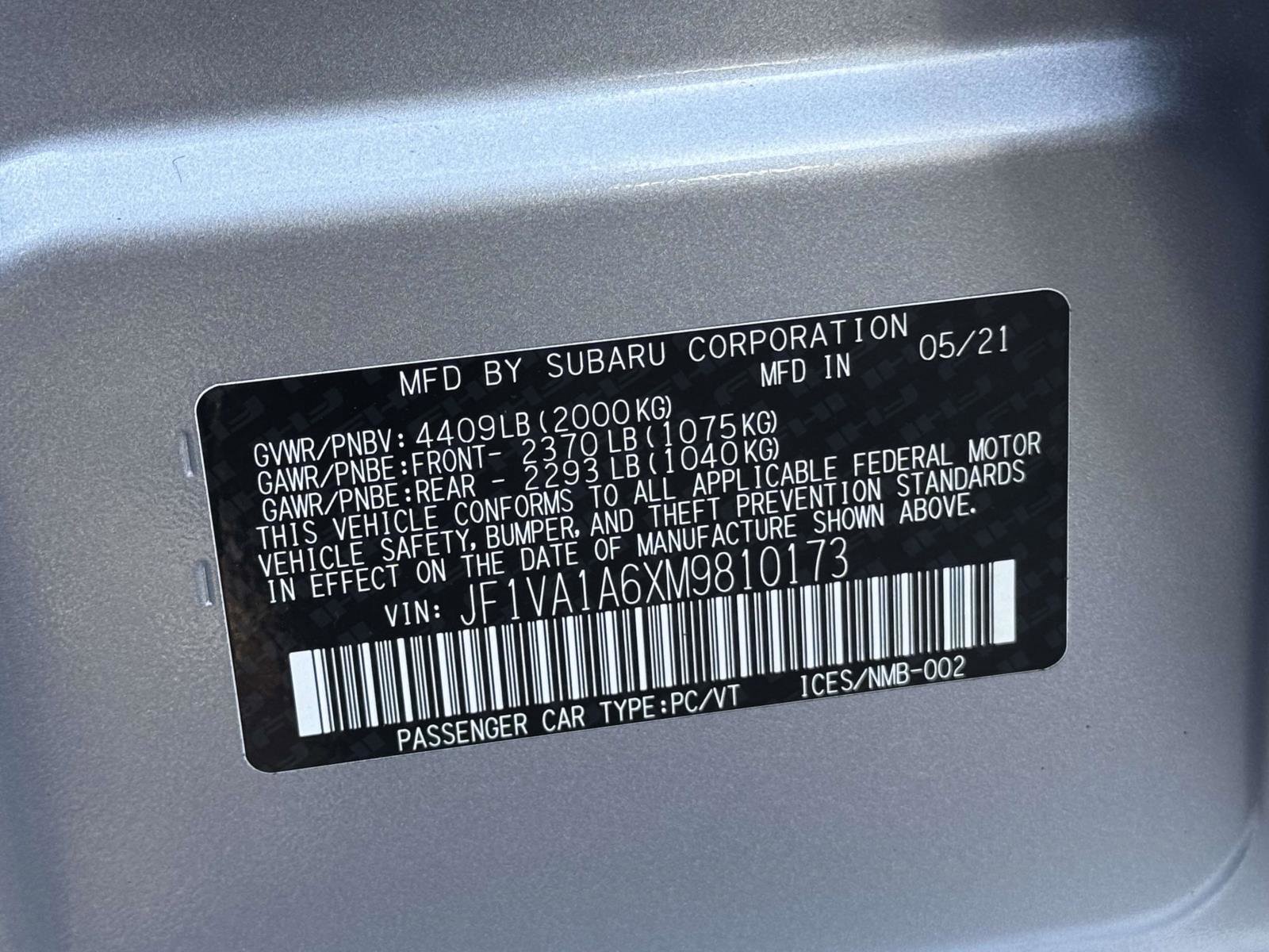 2021 Subaru WRX Base photo 25