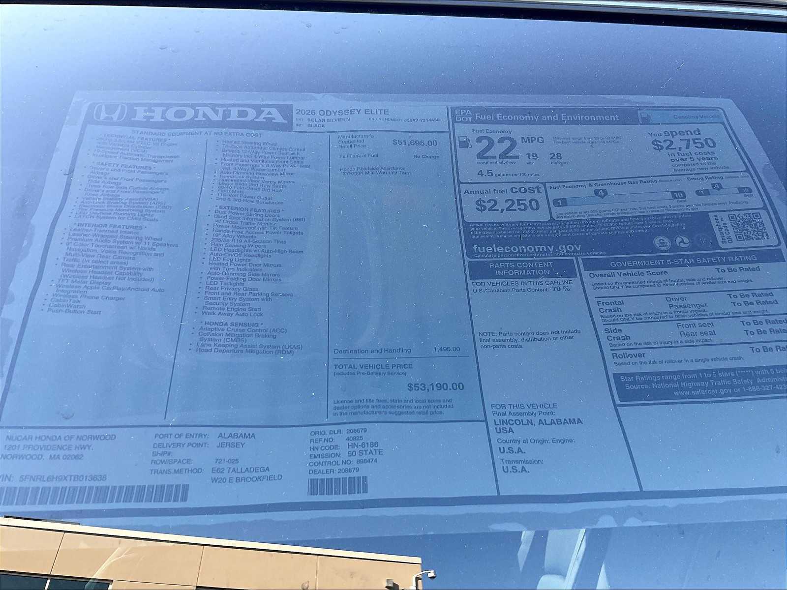 2026 Honda Odyssey Elite photo 16