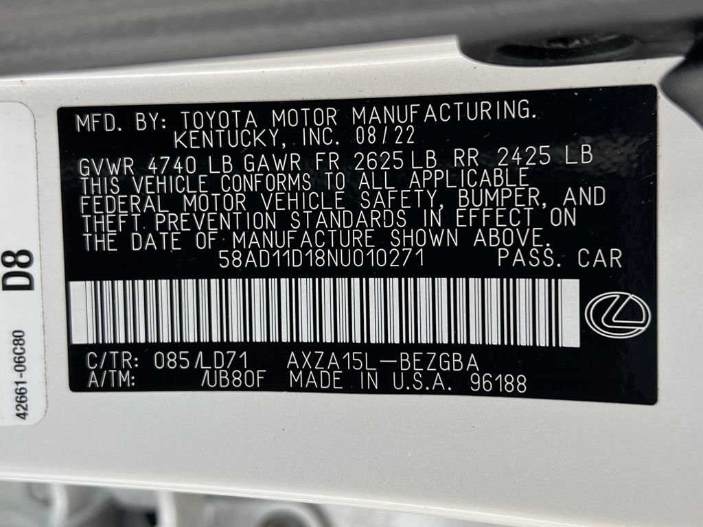 2022 Lexus ES 250 photo 26