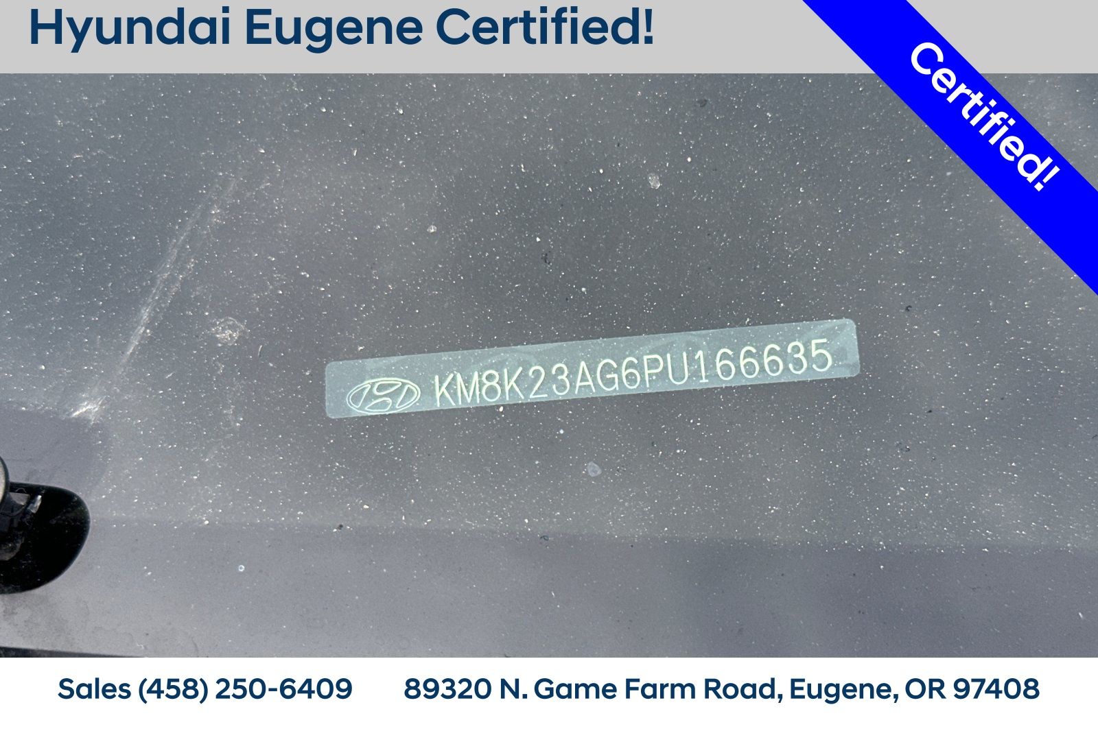 Certified 2023 Hyundai Kona EV SE with VIN KM8K23AG6PU166635 for sale in Eugene, OR