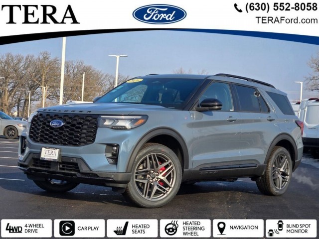 New 2026 Vapor Blue Metallic Ford Explorer ST-Line 4D Sport