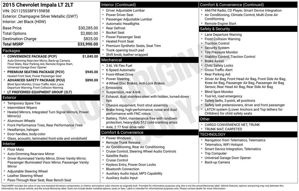 2015 Chevrolet Impala 2LT