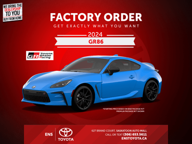 New 2025 Toyota GR86 Coupe in Saskatoon #2024GR86 | Ens Toyota