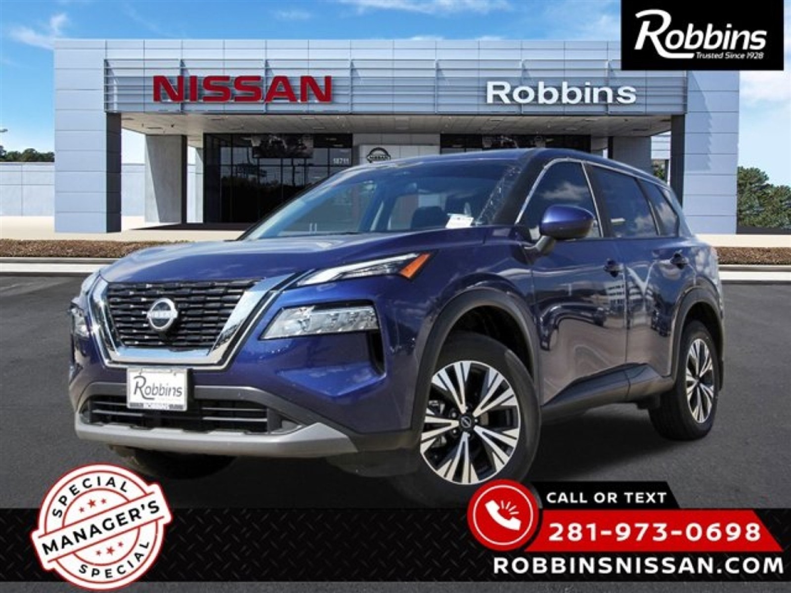 2023 Nissan Rogue SV Blue at Robbins Nissan