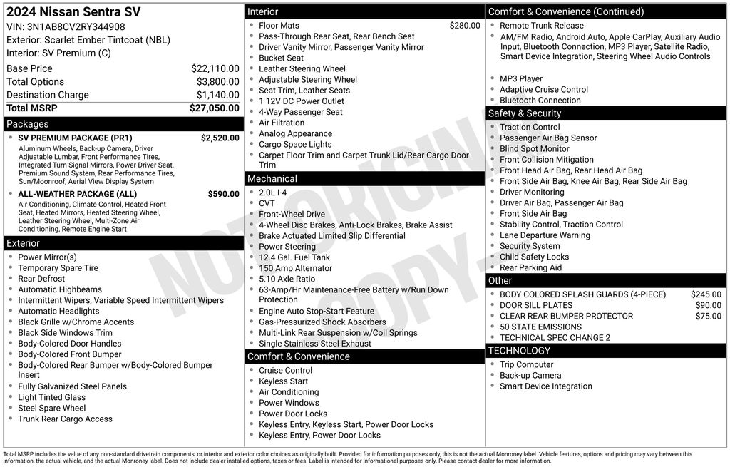 Image of Pre-Owned 2024 Nissan Sentra SV