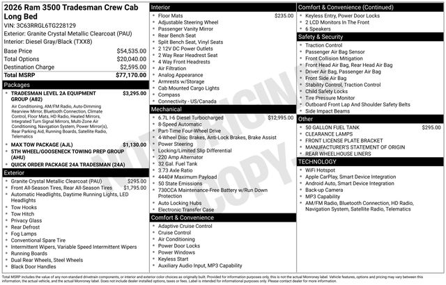 2026 RAM Ram 3500 Pickup Tradesman's photo