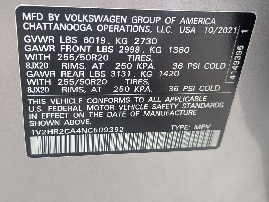2022 Volkswagen Atlas V6 SE Technology photo 32
