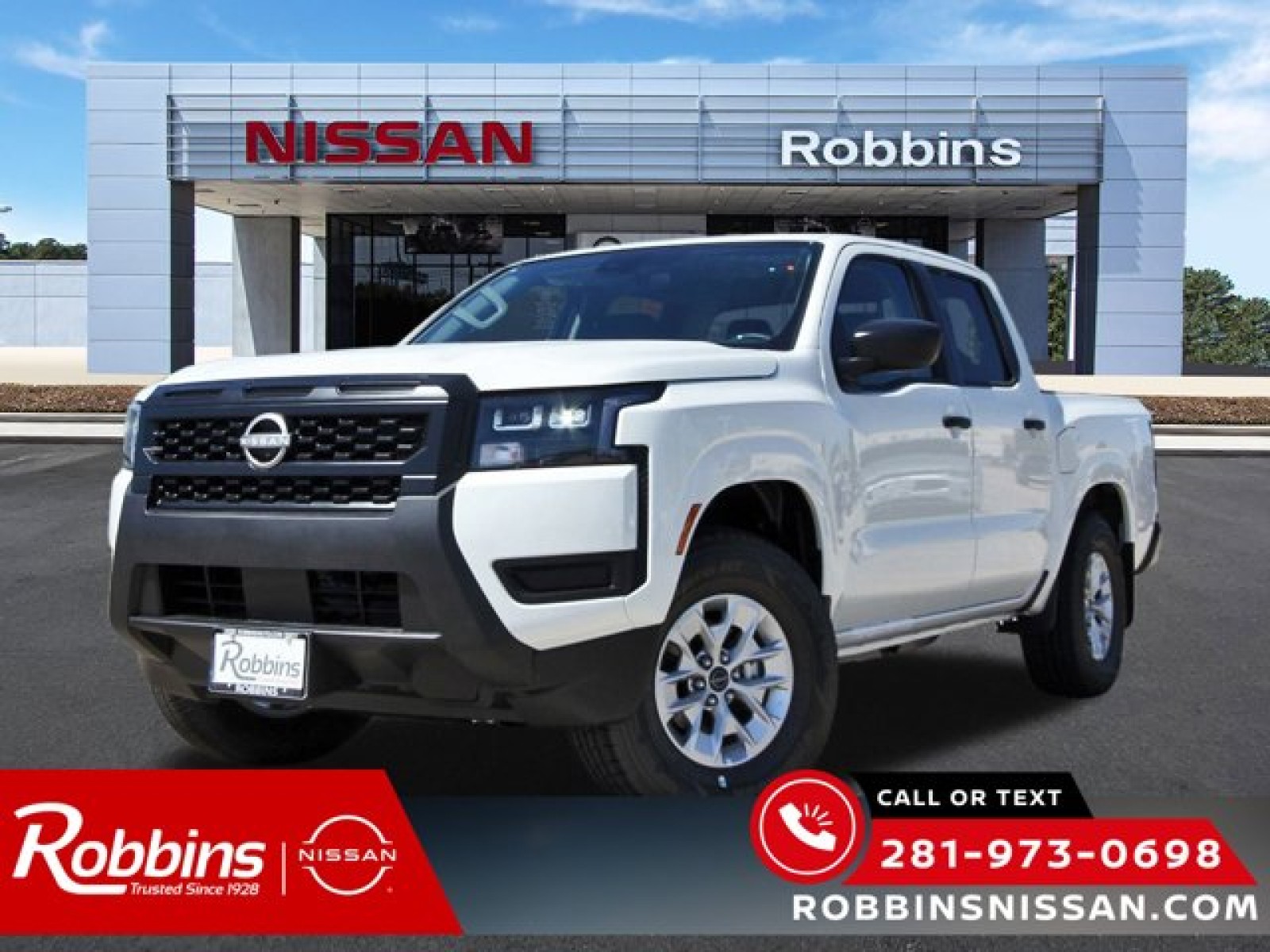 2026 Nissan Frontier S White at Robbins Nissan