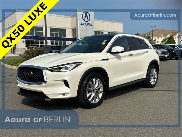Used 2019 INFINITI QX50 Luxe with VIN 3PCAJ5M3XKF142945 for sale in Berlin, CT