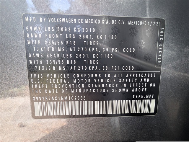 2022 Volkswagen Tiguan SE photo 23