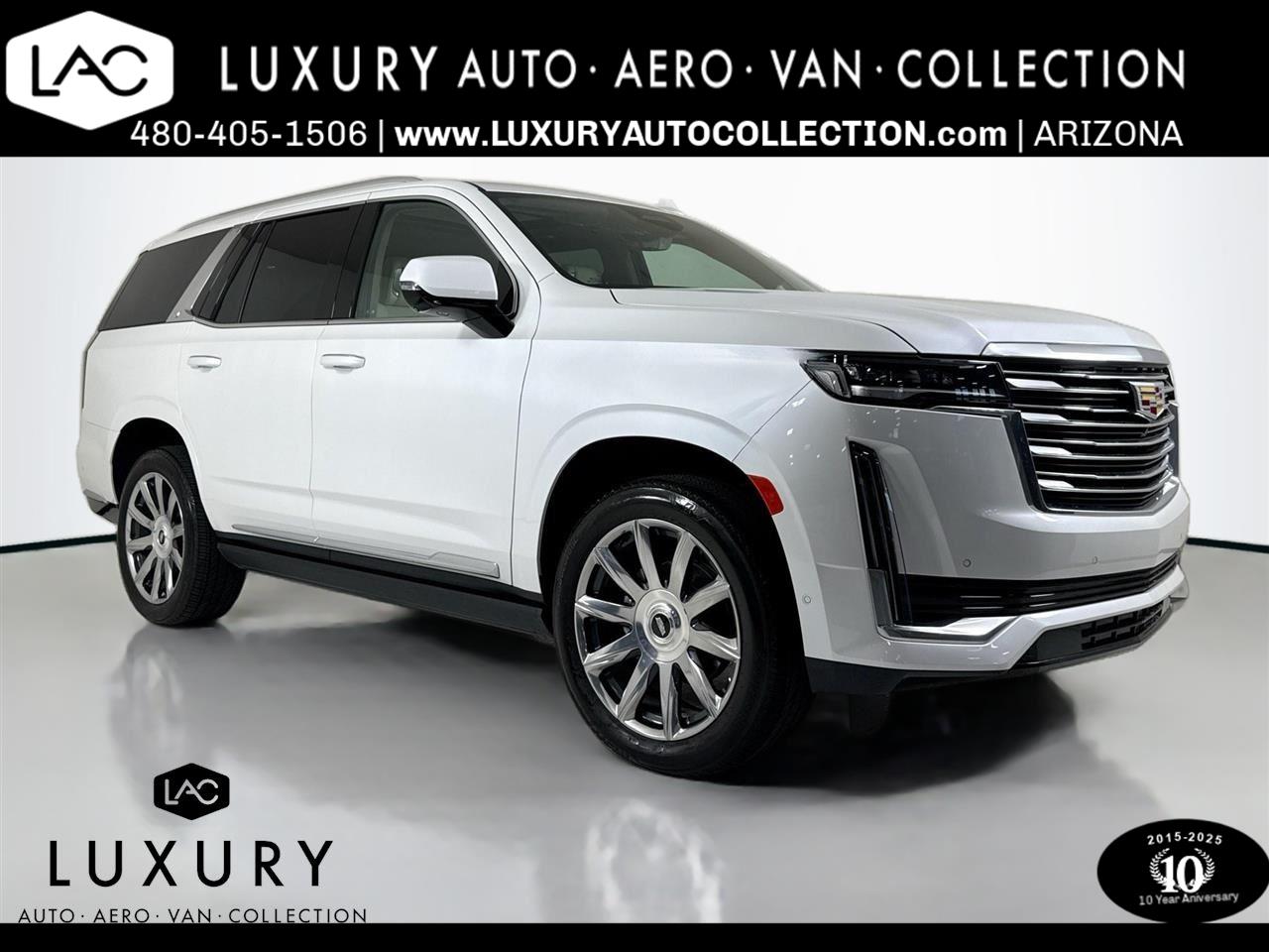 Used 2022 Crystal White Tricoat Cadillac Premium Luxury Platinum * One Owner * Rear TV's image 1