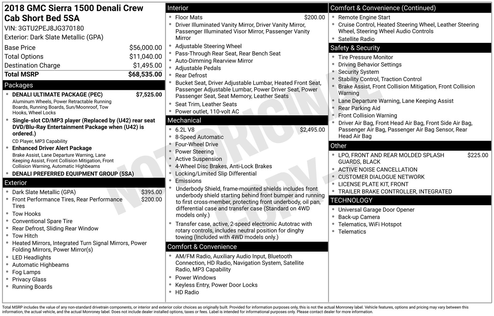 Used 2018 GMC Sierra 1500 Denali Denali with VIN 3GTU2PEJ8JG370180 for sale in Brainerd, Minnesota