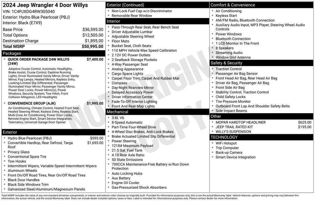 Used 2024 Jeep Wrangler 4-Door Willys with VIN 1C4PJXDG4RW305040 for sale in Elk River, Minnesota