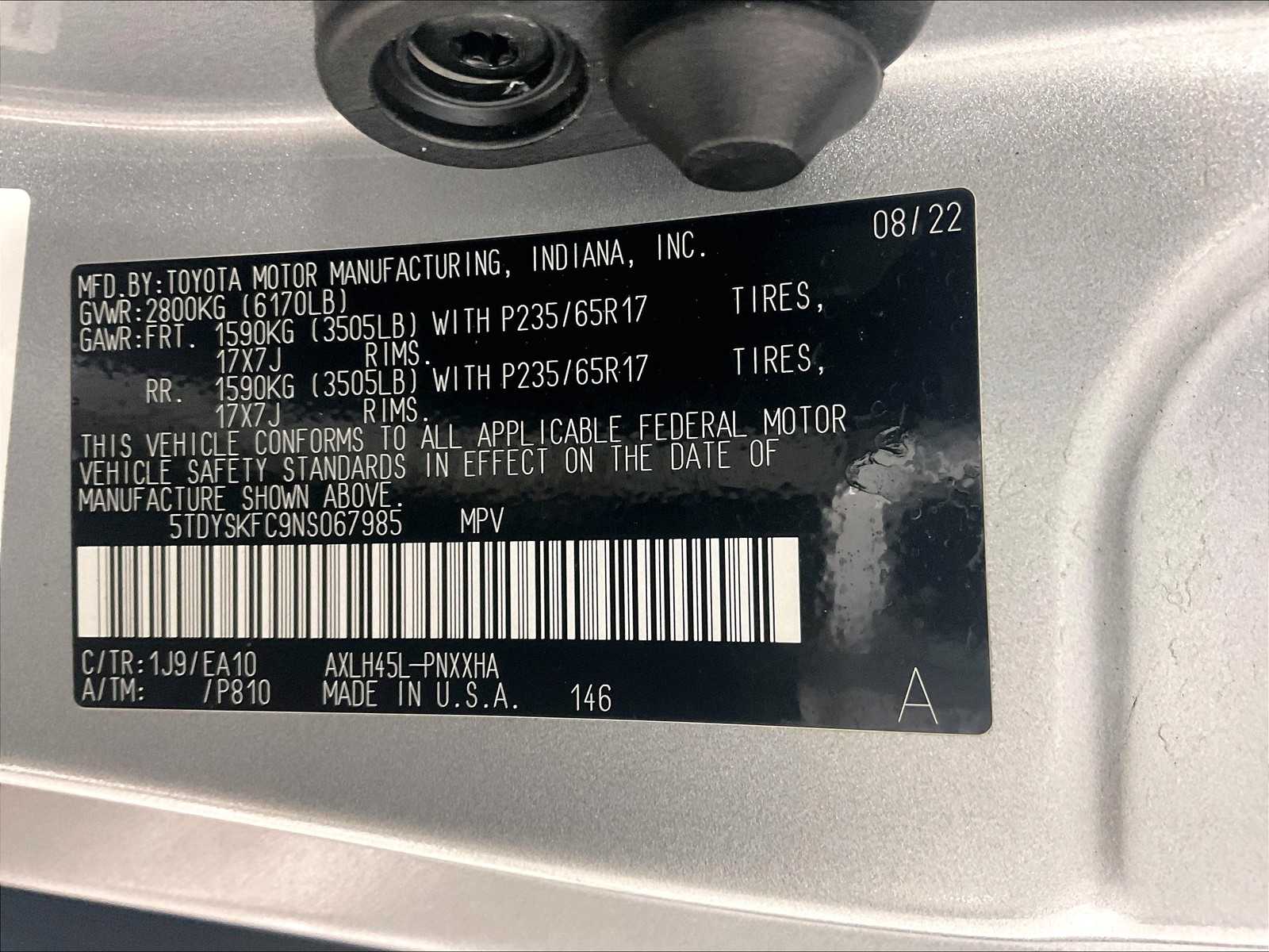 2022 Toyota Sienna XLE photo 33